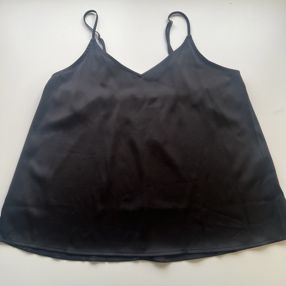 NWT‎ SOMA Black Silk Like Tank Top/Cami "Maddie" Classic Womens Size S